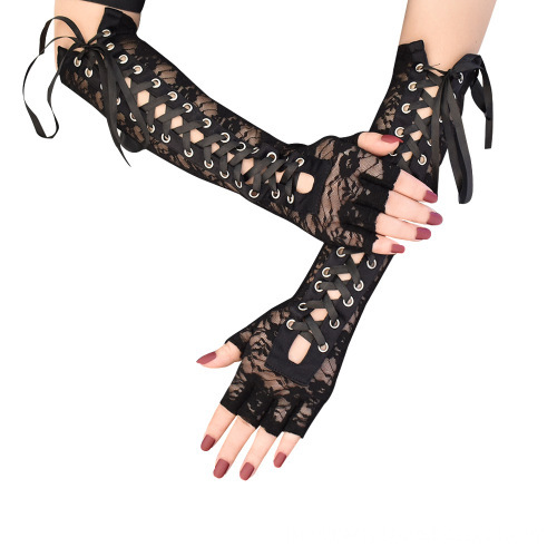 Halloween Spider Web Pattern Gloves For Women