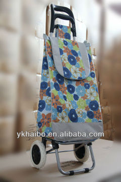 600D fabric steel 2 wheel hand Shopping trolley