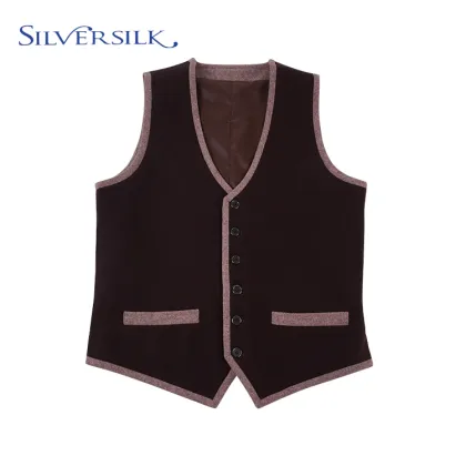 Vintage brown men tuxedo vest for suit
