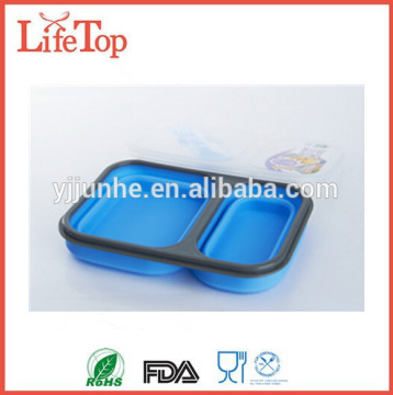Reusable Silicone Collapsible Double Compartment Lunch Container