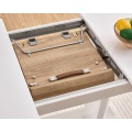 Mesa de comedor de extensión | Operación de una sola mano elegancia