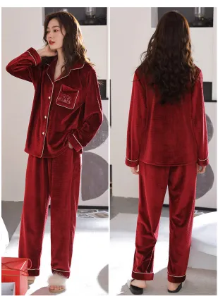 Couples pajamas winter island velvet