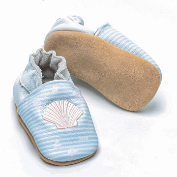 Cute unisex azul bebê sapatos de couro macio