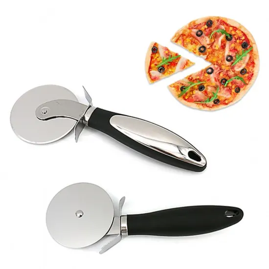Custom Logo Non-Stick Stainless Steel Pizza Pasta Knife with Plastic Handle