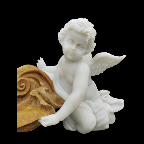커스텀 라이프 크기 대리석 천사 조각상 손으로 조각