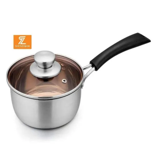 Stainless Steel Stockpot and Milk Pots with Non-Stick Coating and Glass Lid - Factory Sale