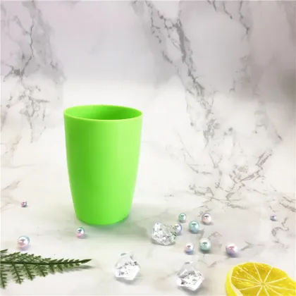 Colored plastic mouthwash cup