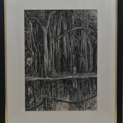 In the old days, small art pen painting