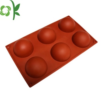 6 Cavity Sphere Shape Silicone Cake Molds