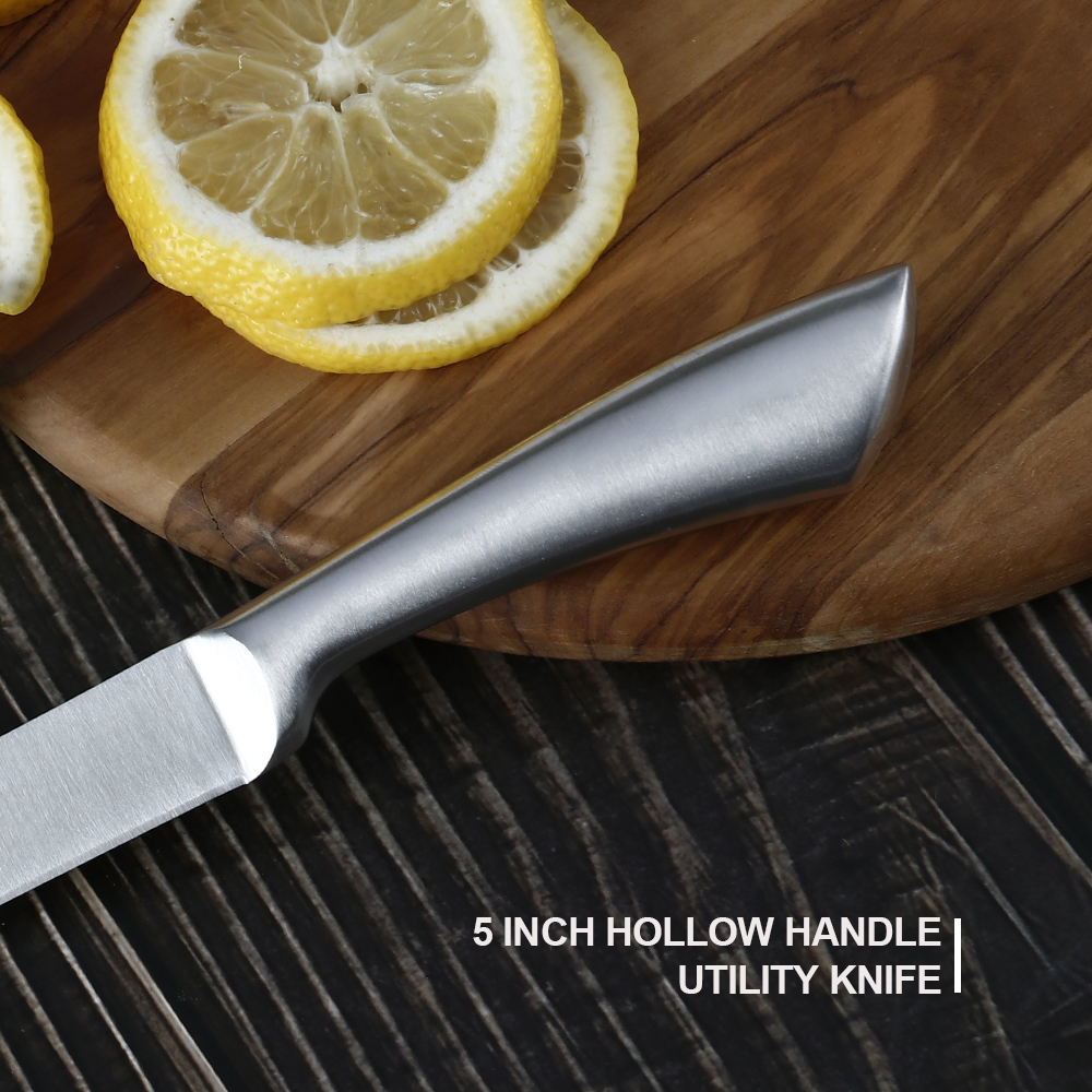 Cuchillo de cocina con mango hueco de acero inoxidable