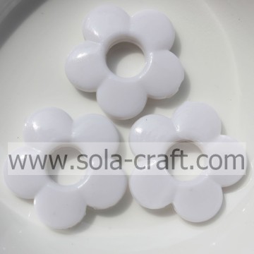 Jewelry Smooth Five Petals Flower Solid Opaque Acrylic Beads