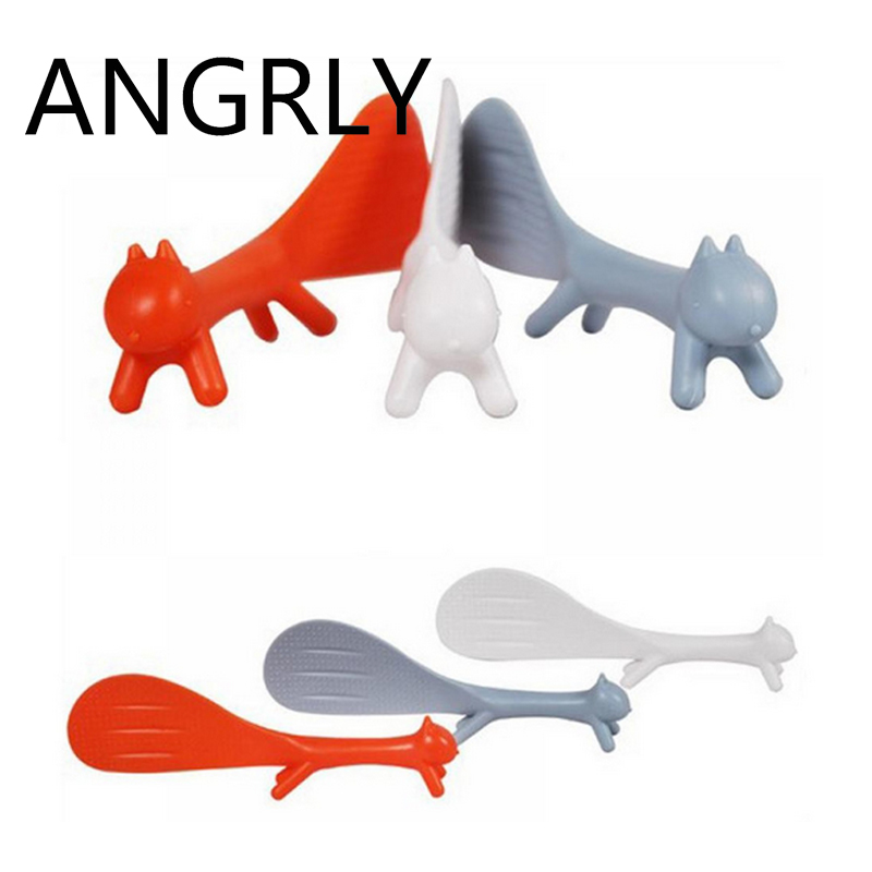 Non Stick Rice Cartoon Tablespoons Rice Paddle Meal Spoon Cute Squirrel Shaped Ladle Non Stick Rice Soup Spoon Kitchen Tools