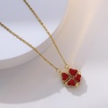Collar plegable de cristal rojo de lujo para mujeres