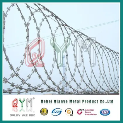 Razor Barbed Wire/ Concertina Crossed Razor Barbed Wire Qym Factory