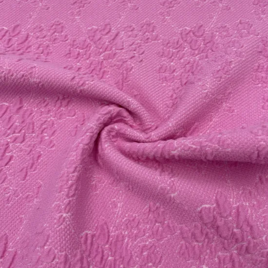 Cotton Blended Flower Jacquard Fabric