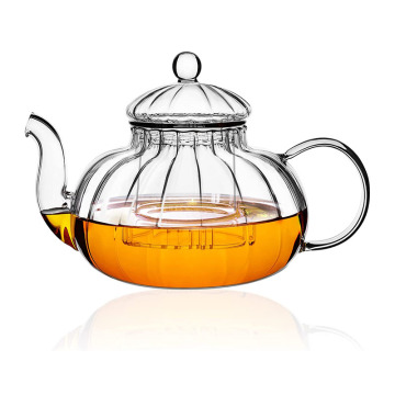 Thé à thé en verre rippal vintage avec infuseur amovible
