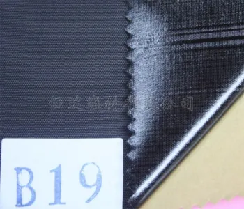 B19 black oxford fabric with self adhesive for shoes lining