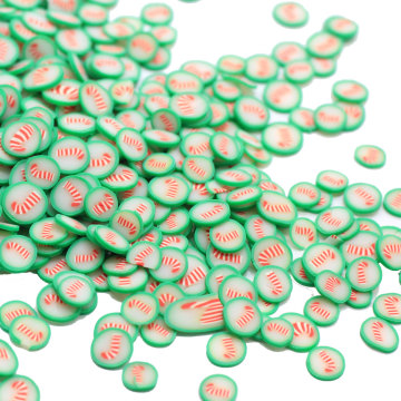 New Christmas Decoration Polymer Clay Candy Cane Sprinkles 6MM Round Shape Soft Clay Candy Cane Slice Confetti Slime Fillers