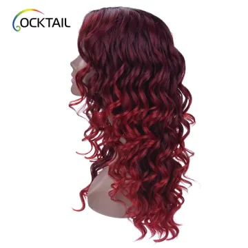 long side part shaggy wavy synthetic wig, 24 inches synthetic lace front wig red star wavy synthetic wig
