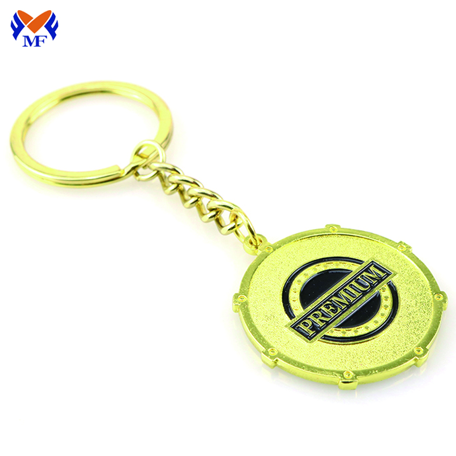 Metal round personalized gold your keychain charms