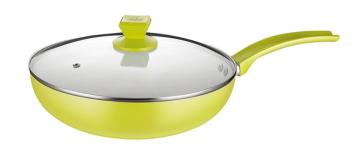 Ceramic Coating Aluminum Non-stick Wok With Lid