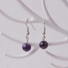 Boucles d&#39;oreilles en perles améthyste rondes 8mm Gemstone Healing