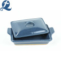 Factory direct Kitchen handle ceramic bakeware with lid