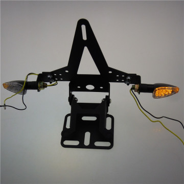 Universal Motorcycle LED Brake Tail Light Turn Signal Bracket with License Plate Holder