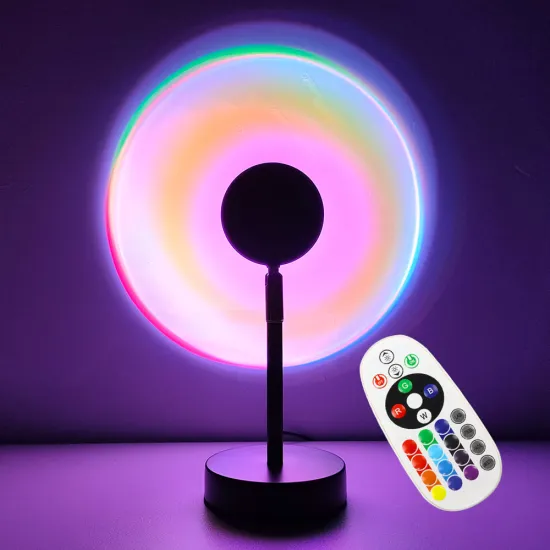 Yuancheng RGB Sunset Lamp - 16 Colors, Modern Rainbow Projection Lamp with Remote Control