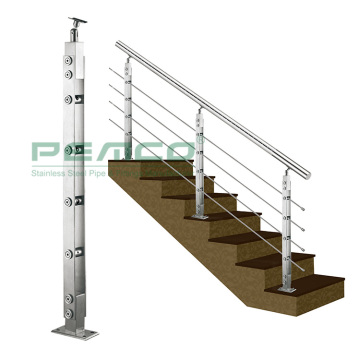 Edelstahl -Quadratrohrgeländer 40x40 50 x 50 mm Inox A001 Balustrade für Treppen