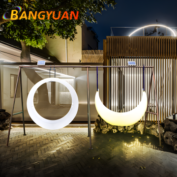 Unique Glowing Patio Swing for a Dreamy Garden Landscape