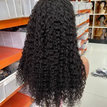Wholesale Bohemia Curly Human Hair Lace Frontal Wig Natural Human Hair Transparent Lace Wig