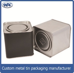 Square tea tin