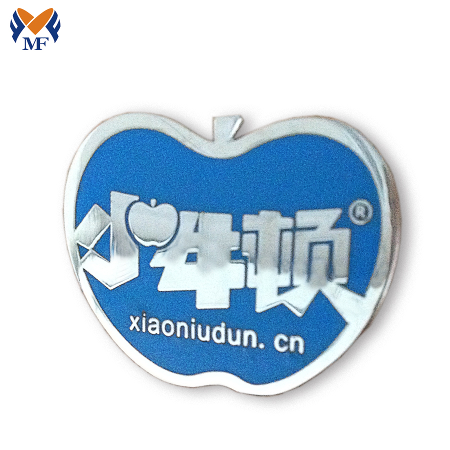 Custom Apple Logo Shape Metal Badge Safty Pin