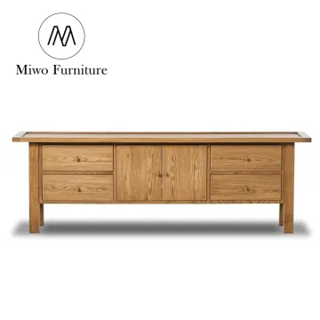 Modern Oak Solid Wood Sideboard TV Cabinet for Living Room Designs