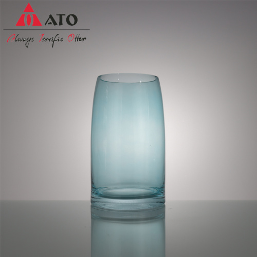 Wholesale blue crystal vases plant flower glass vases