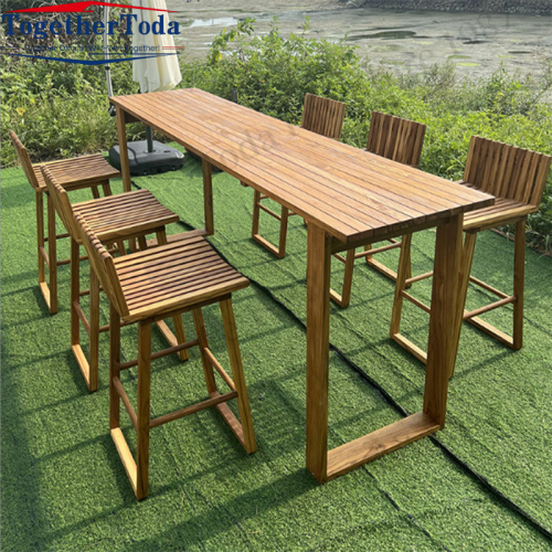 Outdoor garden solid wood table and chair set