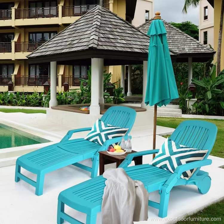 Resort Leisure Hotel Garden Swimming Pool Plastic Sunbed Outdoor Lounge Beach Chair Sun Lounger