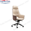 Luxury Leather Arm Swivel Office Chair Modern Ergonomic Swivel Office Leather Chair Supplier