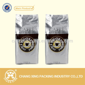 Heat Sealing side gusset bag for coffee packaging Custom Printed Silver Coffee Bag