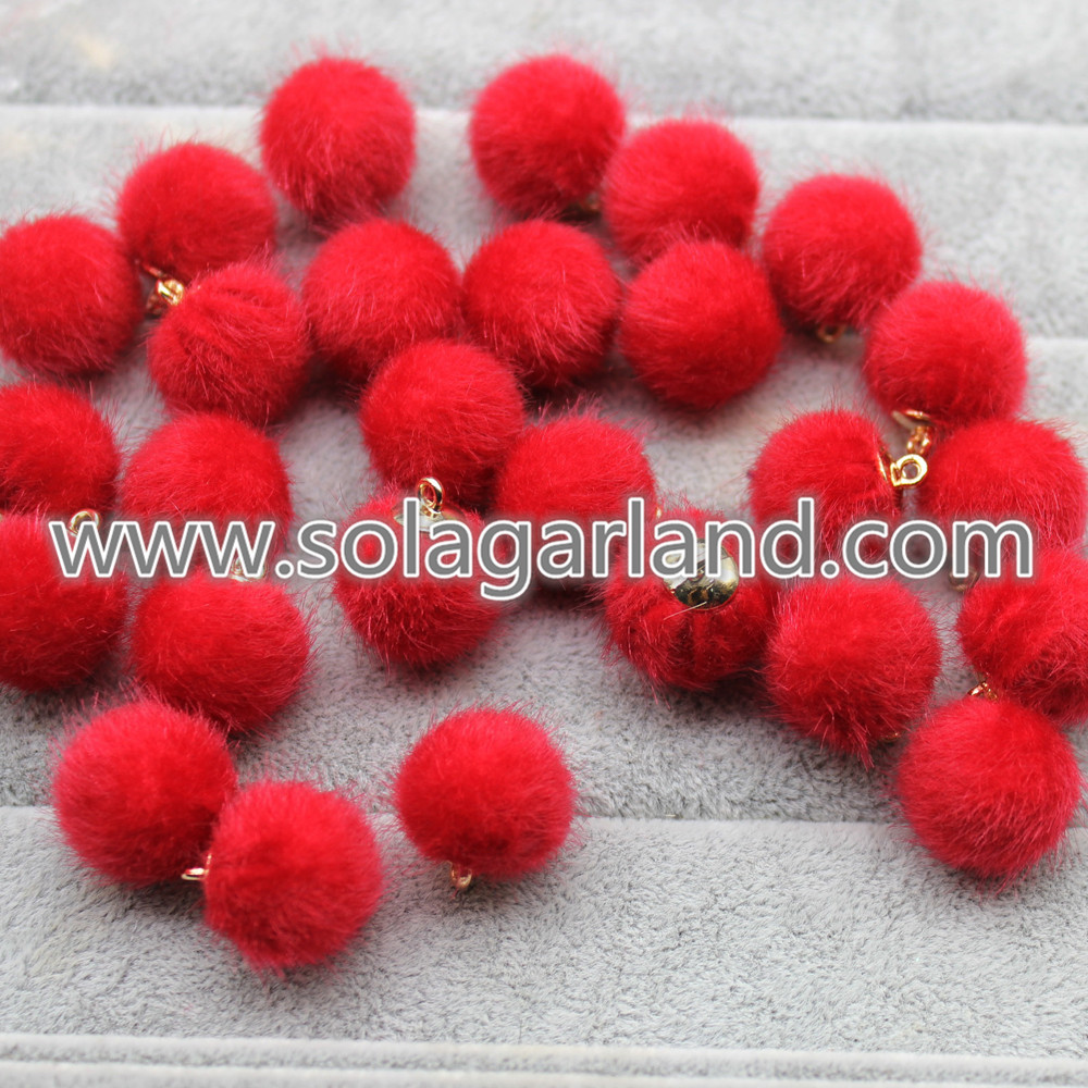 Mink Fur Ball Pompom Pom Ball Charm Pendants