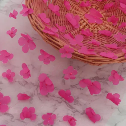 Flower Pattern Nylon Knitted Tulle Fabric