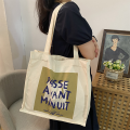 Wanita daur ulang tote cotton canvas bag10oz tas belanja