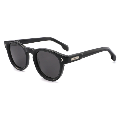 Arrow - Detail Round Acetate Sunglasses