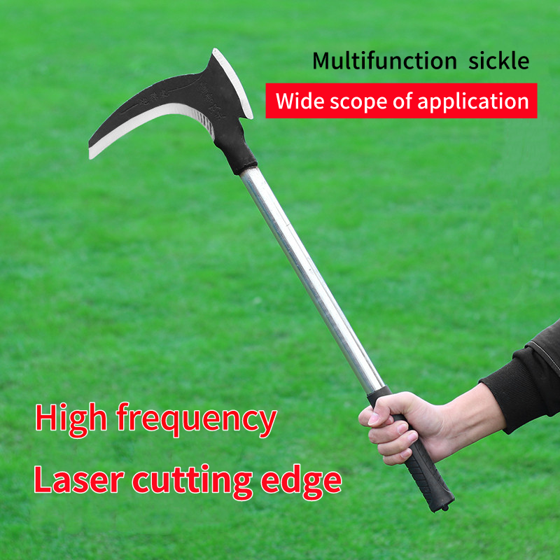 Long Handle Palm Harvest Sickle Farm Weeding Sickle Stainless Steel Sickle With Axe