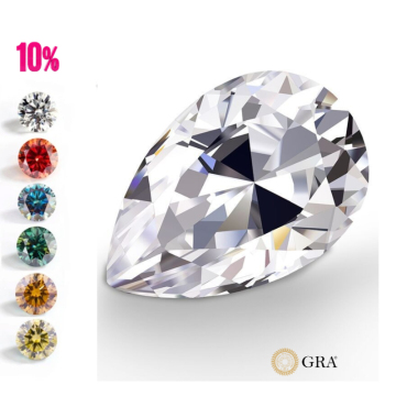 Custom Red Moissanite GRA Certified Pear Cut 6.5mm VVS Loose Moissanite for Jewelry