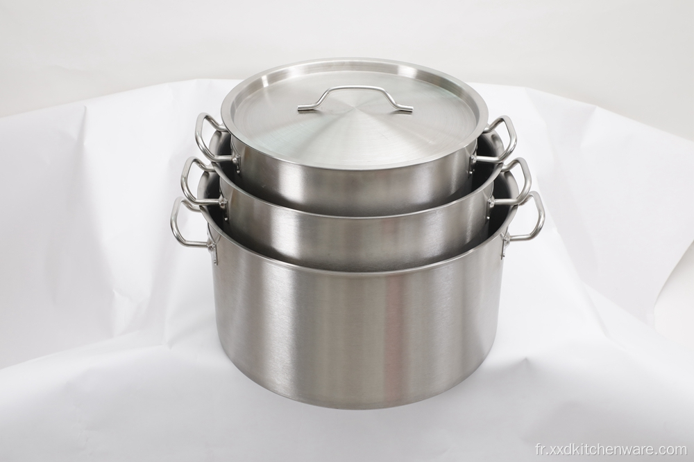 Stockpot en acier inoxydable poli