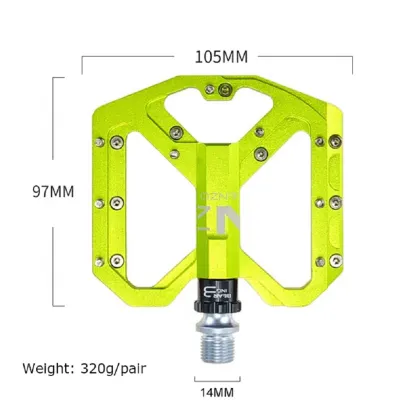 ENZO Aluminum Alloy Sealed DU Bearing Bicycle Pedal with Non-slip Spikes: MTB Bike Accessories