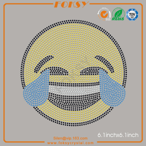 Face With Tears of Joy Emoji rhinestone heat transfer