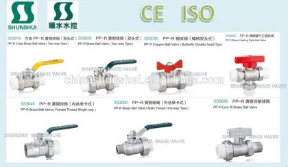 SSF30590 PPR Brass ball valve ppr check valve ppr gate valve